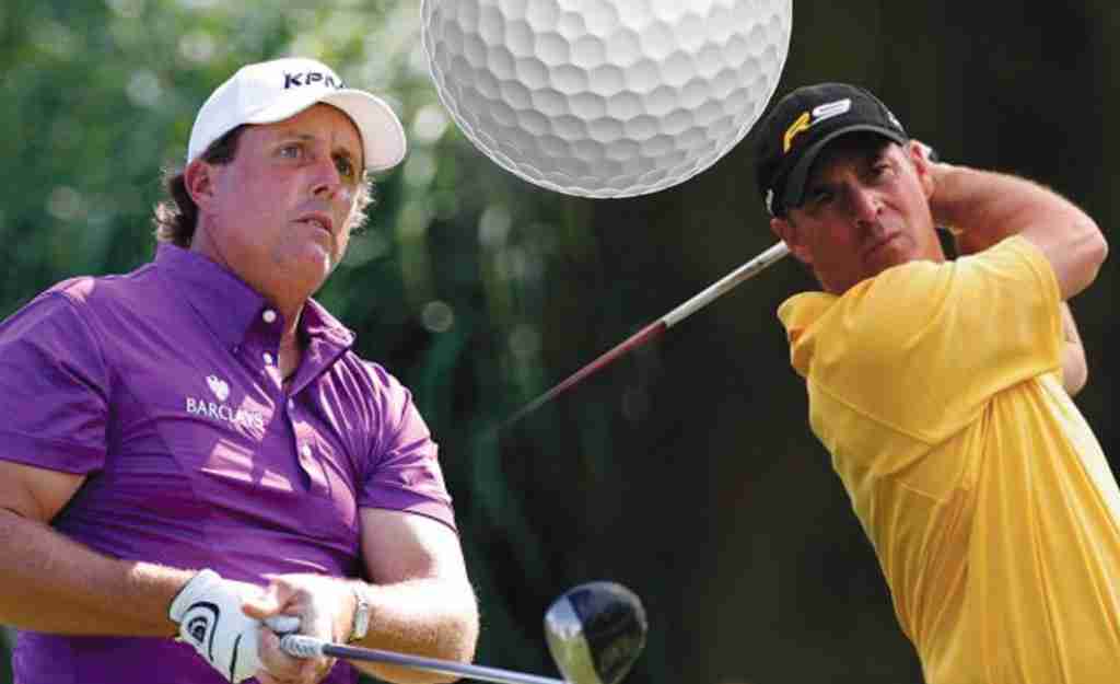(Left to right) Phil Mickelson and Scott McCarron.